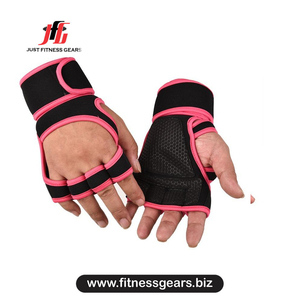 JUST FITNESS GEARS 2026 Custom Logo PU Leather Half <b>Finger</b> Sport Workout Gloves Anti-Slip Adjustable Wrist <b>Strap</b> Cycling - Product Image 2