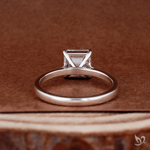 Anillo de compromiso y boda de lujo con diamante de laboratorio de 2 quilates, corte Asscher, oro macizo de 10K, certificado IGI, engaste catedral minimalista - Product Image 2