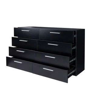 FCH Black Double Dresser with 8 Drawers Wide Storage Cabinet for Bedroom Living Room or Home Entryway - Product Image 4