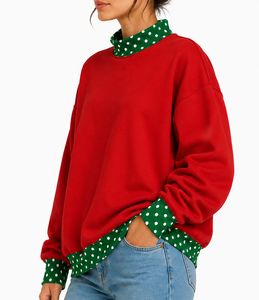 Sudadera con capucha extragrande de mezcla de algodón lisa para mujer, ideal para invierno y Navidad, venta al por mayor - Product Image 4
