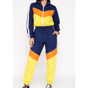 Conjunto Deportivo de Mujer con Bloques de Color, Manga Larga, Transpirable, Corte Regular, Ropa Casual de Primavera - Product Image 1