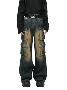 Custom <b>Men's</b> Pants Four Seasons New Retro American Design Baggy Casual Cargo <b>Jeans</b> All Seasons <b>men's</b> pants washed - Product Image 5