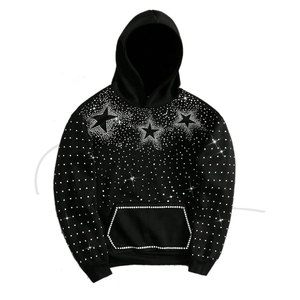 Sudadera con capucha para hombre, estilo urbano, informal, de manga larga, a la moda, para invierno, con pedrería. - Product Image 1