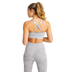 Ensemble de yoga d'entraînement taille haute pour femmes de grande taille Short côtelé multicolore Haut de sport à motif solide Caractéristiques respirantes Prix - Product Image 5