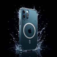 Étui transparent pour téléphone portable avec charge sans fil TPU+PC pour 14 Pro Max, anti-jaunissement