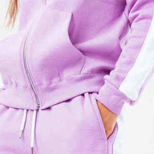 Pantalones Jogger de Punto Gris Sólido para Mujer, Casuales, Largos, Transpirables, de Corte Regular, para Todas las Estaciones, con Cierre en el Tobillo, Color Lavanda - Product Image 4