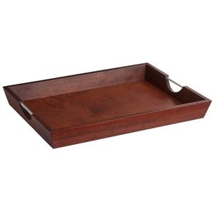 Plateau de service en bois massif fait main, durable, avec poignées latérales, style classique moderne, pour le café, le thé, les collations et les repas - Product Image 5
