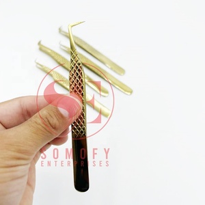 Juego de Pinzas para Pestañas Curvas de 90 Grados con Logotipo Personalizado de Somofy Enterprises, Pinzas de Acero Inoxidable para Extensiones de Pestañas - Product Image 4