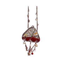 Sac à main mini de luxe Vivid Lady 4x3 pouces avec fermoir portable, bandoulière/écharpe, pompon perlé et perles métalliques