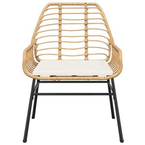 Ensemble de salle à manger de jardin en polyrotin brun moyen avec housses amovibles - Product Image 5