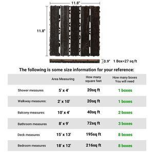 27pcs Wood Interlocking Deck Tiles 11.8"x11.8" Waterproof Indoor Outdoor Flooring Patio Wood Decking for Patio Use - Product Image 6