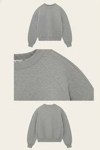 Pull à manches raglan gris uni en gros |   Sweat-shirt en molleton doux pour homme et femme |   Commande en gros - Product Image 5