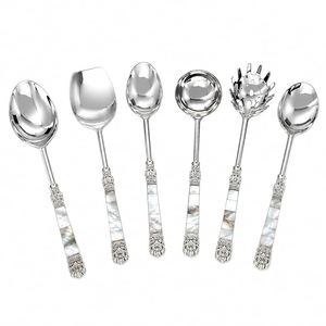 Nouvel arrivage : Ensemble d'ustensiles de service en métal de style européen, design indien, prix abordable, luxe, hydrofuge, sans danger pour les aliments, pour la maison - Product Image 5