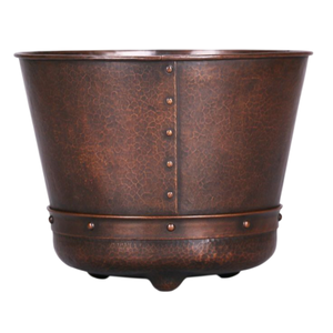 Maceta de Metal Vintage, Macetero de Cobre Martillado con Remaches y Patas de Garra, Decoración Rústica para Jardín, Tipología de Plantas: Suculentas - Product Image 1