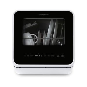 Lavavajillas Portátil de Sobremesa Completo con Tanque de Agua Integrado de 5 Litros, 5 Programas, Cuidado del Bebé, Lavado de Vidrio y Frutas, Negro/Blanco - Product Image 1