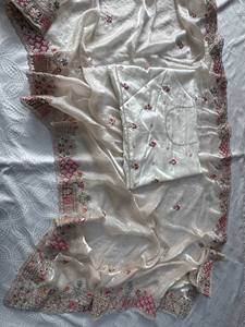 Heavy thread work saree Soft silk party wear saree Indian wedding saree set Designer embroidered saree - Product Image 5