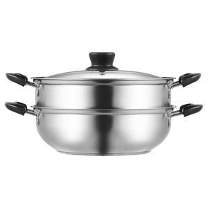 Pentola a Vapore in Acciaio Inox 304 di Grado Alimentare da 28cm/11 Pollici, Pentola da 3QT per Cucinare Verdure e Cuocere a Vapore - Product Image 1