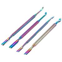 Pousse-cuticules double tête en acier inoxydable réutilisable de haute qualité, personnalisable avec votre marque, pour le nettoyage des ongles – Kit d'outils de manucure