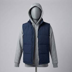 Blouson Bomber Matelassé sans Manches pour Homme, Col Montant, Fermeture Éclair, Style Décontracté, Chaud et Confortable pour l'Automne - Product Image 1