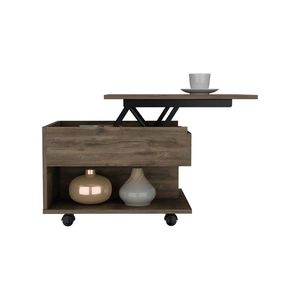 Luanda Dark <b>Brown</b> One-Shelf Lift Top Coffee <b>Table</b> with Casters - Product Image 5