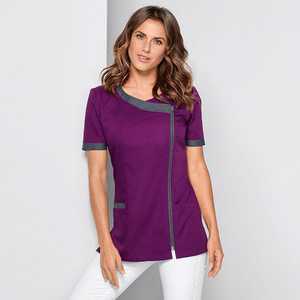 T-shirt de réadaptation en coton à fermeture éclair pour patient, idéal après l'hôpital, avec boutons-pression latéraux pour blouses médicales - Product Image 4