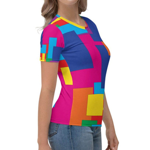 Nouveau design imprimé, fourniture en gros, t-shirt en coton de qualité supérieure pour femme, t-shirt graphique tricoté par sublimation - Product Image 3