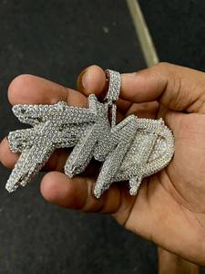 Colgante con Nombre Estilo Graffiti Iced Out, Plata de Ley 925, Diamante Moissanita, Hip Hop, Letra Personalizada Drip Charm - Product Image 4