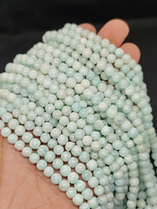 Perles de pierre d'amazonite naturelle de haute qualité, 6 et 8 mm, perles de pierres précieuses en vrac pour la fabrication de bijoux DIY - Product Image 6