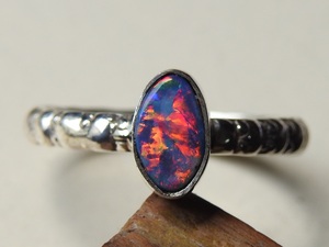 Australian <b>Opal</b> <b>Ring</b>-925 Sterling Silver-7.5 US Size-October Birthstone-<b>Opal</b> Doublets-Handmade Jewellery-Gift For Her - Product Image 5