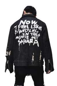 Chaqueta de Mezclilla Personalizada para Hombre, sin Capucha, con Cuello Alto, Detalle de Botón con Logotipo Frontal, Diseño Impreso - Personalización de Talla y Logotipo - Product Image 5