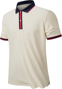 Camiseta de Golf de Manga Corta para Hombre, de Alta Calidad, Antiarrugas, Tejido Sólido, 100% Algodón, con Logotipo Personalizado - Product Image 3