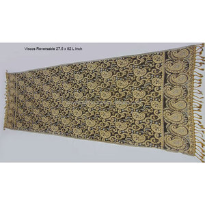 Elegante Bufanda Hijab Cuadrada de Rayón Viscosa de Lujo, Alta Calidad, Diseño Paisley a Cuadros Negro y Amarillo, Suave y Elegante para Adultos - Product Image 3