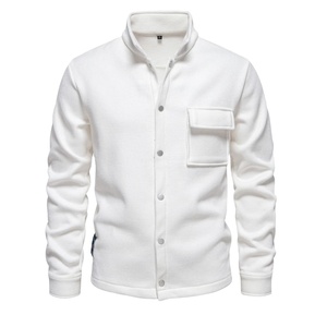 Chaqueta gruesa y cálida con forro polar de gofre para hombre con bolsillo abotonado cuello levantado prendas de vestir chaquetas de invierno abrigos para hombres - Product Image 1