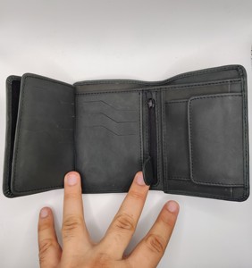 Tarjeteros de Cuero Genuino para Hombre, Plegables, con Logotipo Personalizado, Protección RFID, Múltiples Ranuras, Bolsillo para Monedas, Forro de Seda, Venta al Por Mayor 2026 - Product Image 6