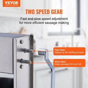 Embutidora de Salchichas Manual de Doble Velocidad, Embutidora de Carne Vertical, Acero Inoxidable 304 de Grado Alimenticio, Máquina para Hacer Salchichas de Alta Calidad - Product Image 2