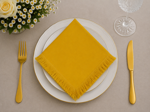 Serviette de table carrée de luxe en coton et lin, douce et lavable, pour la maison, les dîners et la décoration d'événements - Product Image 5