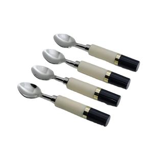 High Quality Round Shape Handle Made by Resin & Aluminum & Stainless Steel Tea Spoon 4 Pcs Set Eco Friendly Best selling - Product Image 1