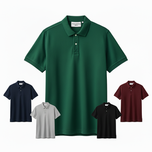 Camisas de hombre con logotipo personalizado, camisas casuales de manga corta, 100% poliéster y algodón, ecológicas, de secado rápido, transpirables, con bolsillo, tipo polo. - Product Image 5