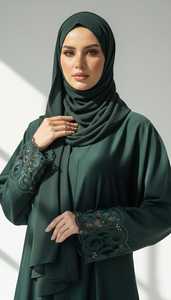 Fashion Kimono Style <b>Abaya</b> Dubai Islamic Maxi Dress Loose Fit Modest Wear Traditional Muslim Clothing Custom Size Wholesale - Product Image 3