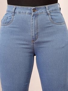 Jean en denim extensible taille haute coupe bootcut pour femme - Product Image 2