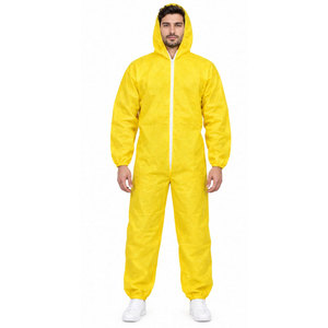 Combinaison de protection imperméable à capuche grande taille avec fermeture éclair sur le devant, personnalisable avec logo imprimé, nouvelle collection 2026, pour usage industriel - Product Image 4