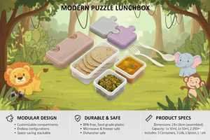 Portable Baby Snacks Storage Puzzle <b>Lunch</b> <b>Box</b> Children's Fruit Supplementary Food Container with <b>Plastic</b> Lid - Product Image 6