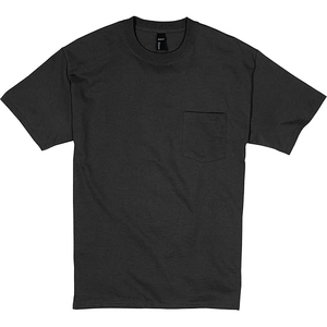 Trending Black Cotton T-<b>Shirt</b> Short Sleeve O-Neck Casual Regular Fit Solid Color Pocket Front Jersey Knitted - Product Image 1