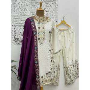 Designer <b>Silk</b> Salwar Kameez-Top Bottom and Dupatta-for Party Wear - Product Image 4