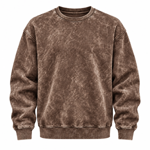 Sweat-shirt homme épais à épaules tombantes, 2 pièces, 100% coton, délavé à l'acide, avec logo imprimé en relief 3D personnalisé, Nouveauté Hiver 2026 - Product Image 3