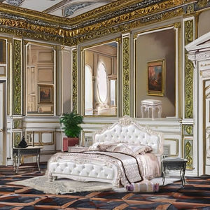 ชุดห้องนอนสไตล์วิคตอเรียนโบราณ ดีไซน์ยุโรป เตียงไม้พร้อมฟังก์ชั่นปรับขยายและนวด สำหรับใช้ในอพาร์ตเมนต์ - Product Image 2