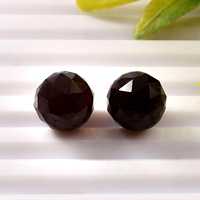 Lot en gros de 10 mm de billes rondes facettées en onyx noir naturel, sphères de guérison, pierres précieuses en vrac pour la fabrication de bijoux
