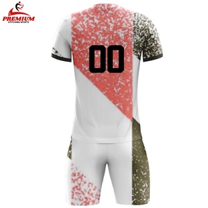 Premium Quality Men's Soccer Uniform Customized Logo Short Solid Color 100% Polyester Fabric Breathable Anti-Bacterial Quick Dry - Product Image 2