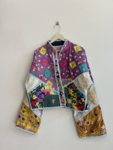 Reversible Indian Kantha <b>Jacket</b> Indian Handmade Vintage Boho Short Coat For Women - Product Image 4