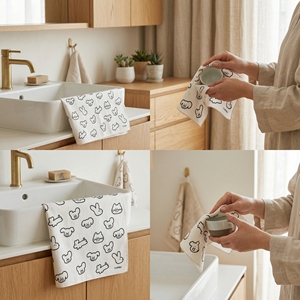 [K-ESSENTIALS] Coffret Cadeau de Mouchoirs de Luxe Noirs à Motifs Animaux, en Coton Premium 60s Doux Imprimé, Mouchoir de Poche - Product Image 6